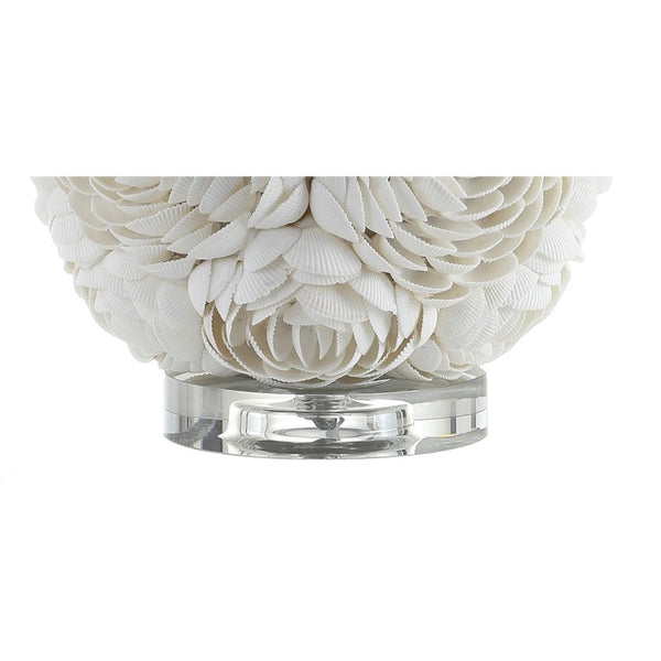 24 Inch Coastal Seashell Accent Lamp with Drum Shade for Bedroom or Living Room