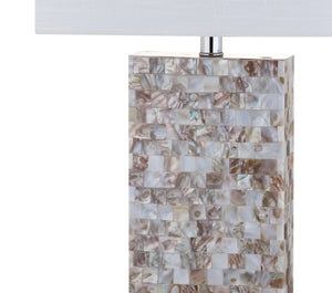HomeRoots 10" Black Geometric Table Lamp LED - Modern Iron Design with Soft Linen Shade for Cozy Ambiance 715850