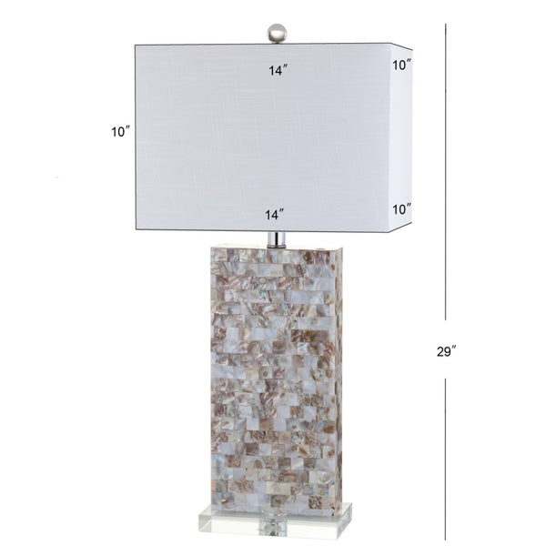 HomeRoots 10" Black Geometric Table Lamp LED - Modern Iron Design with Soft Linen Shade for Cozy Ambiance 715850