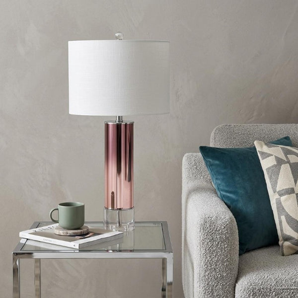27 Inch Novelty Table Lamp with Drum Shade for Elegant Living Room Accent Decor