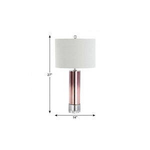 27 Inch Novelty Table Lamp with Drum Shade for Elegant Living Room Accent Decor
