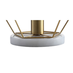 10 Inch Geometric Patterned Table Lamp White Finish Modern Accent for Living Room