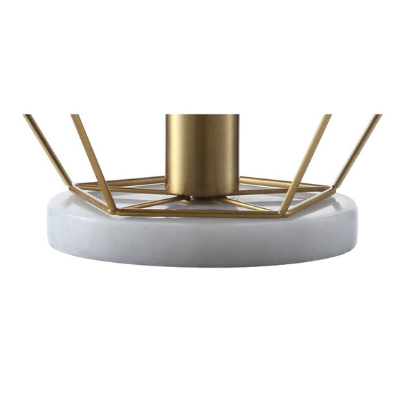 10 Inch Geometric Patterned Table Lamp White Finish Modern Accent for Living Room