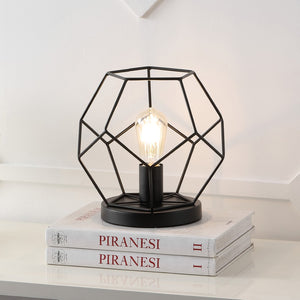 HomeRoots 10" White Geometric Table Lamp LED - Modern Design with Marble Base for Stylish Home Illumination 715851