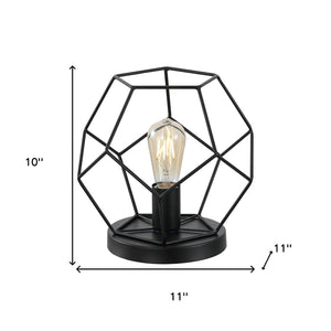 HomeRoots 10" White Geometric Table Lamp LED - Modern Design with Marble Base for Stylish Home Illumination 715851