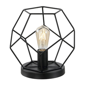 HomeRoots 10" White Geometric Table Lamp LED - Modern Design with Marble Base for Stylish Home Illumination 715851