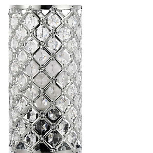 HomeRoots 26" Clear Novelty Table Lamp - Modern LED with Elegant Drum Shade for Stylish Home Illumination 715855