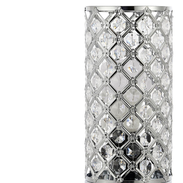 HomeRoots 26" Clear Novelty Table Lamp - Modern LED with Elegant Drum Shade for Stylish Home Illumination 715855