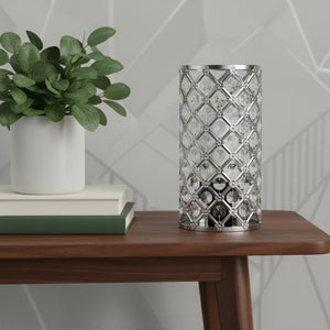 HomeRoots 26" Clear Novelty Table Lamp - Modern LED with Elegant Drum Shade for Stylish Home Illumination 715855