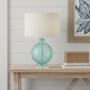 HomeRoots 29" Silver Table Lamp with White Linen Drum Shade – Elegant Design for Modern & Coastal Interiors 715856