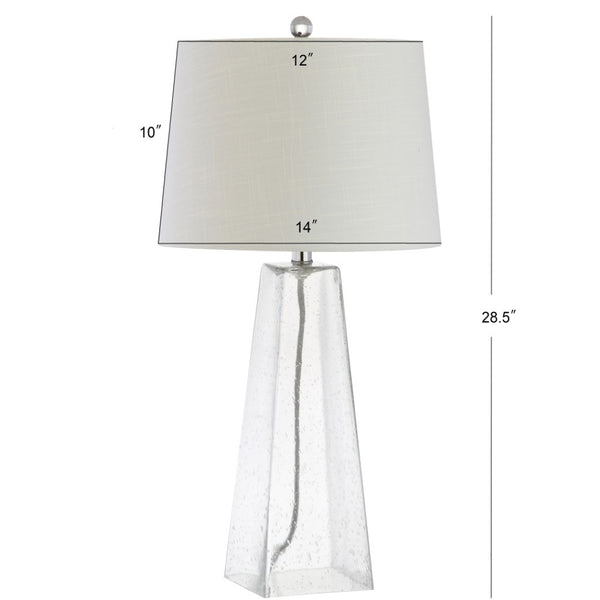 HomeRoots 27" Clear Novelty Table Lamp LED - Modern Crystal Accent with White Shade for Elegant Home Lighting 715861