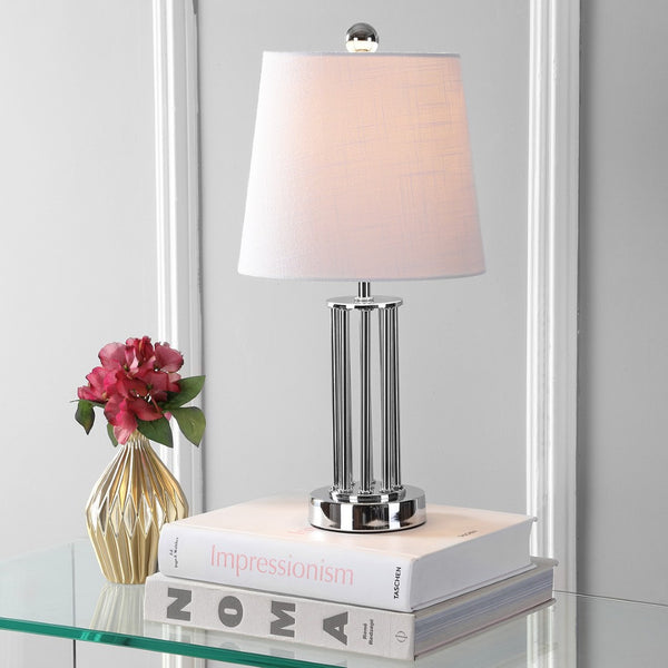 HomeRoots 26" Silver Novelty Table Lamp - Elegant LED Design with Empire Shade for Modern & Classic Decor 715870