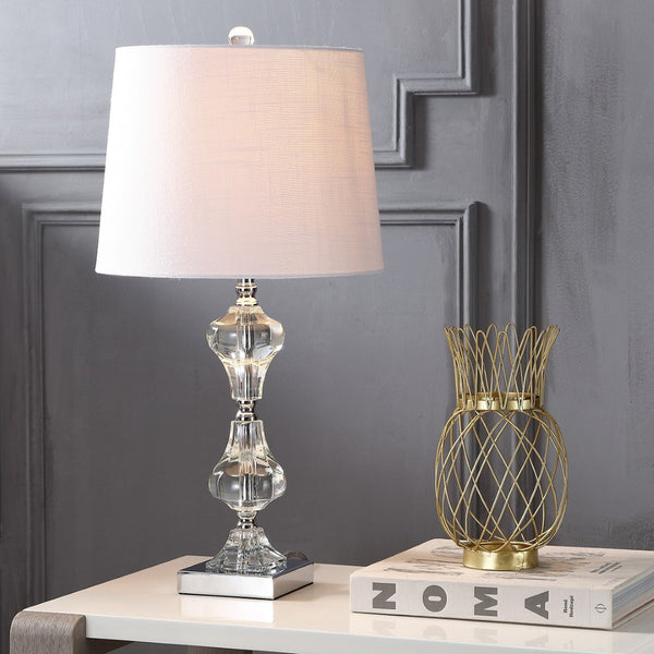 HomeRoots 25" Silver Table Lamp LED with Elegant Empire Shade for Warm Ambient Lighting in Any Room 715872