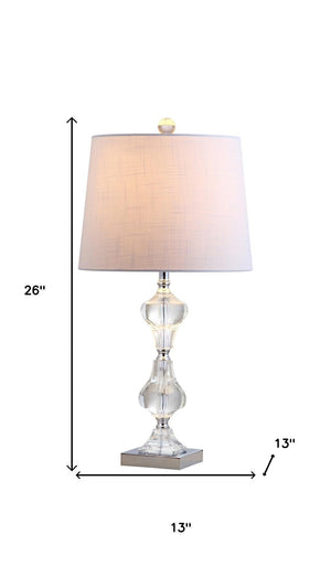 HomeRoots 25" Silver Table Lamp LED with Elegant Empire Shade for Warm Ambient Lighting in Any Room 715872
