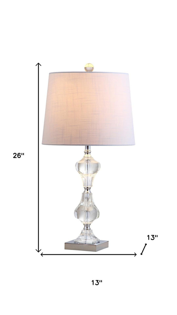 HomeRoots 25" Silver Table Lamp LED with Elegant Empire Shade for Warm Ambient Lighting in Any Room 715872