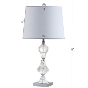 HomeRoots 25" Silver Table Lamp LED with Elegant Empire Shade for Warm Ambient Lighting in Any Room 715872