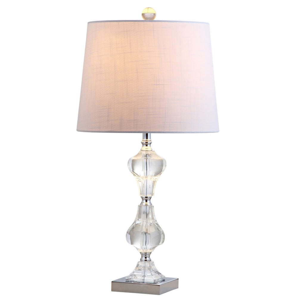 HomeRoots 25" Silver Table Lamp LED with Elegant Empire Shade for Warm Ambient Lighting in Any Room 715872