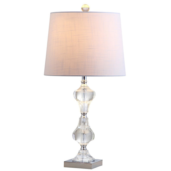 HomeRoots 25" Silver Table Lamp LED with Elegant Empire Shade for Warm Ambient Lighting in Any Room 715872