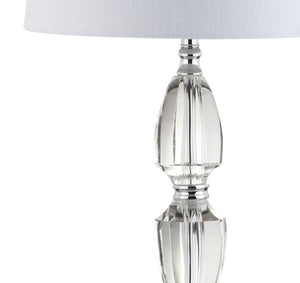 27 Inch Silver Table Lamp with Drum Shade for Bedroom Nightstand Ambient Glow