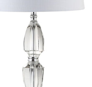 27 Inch Silver Table Lamp with Drum Shade for Bedroom Nightstand Ambient Glow