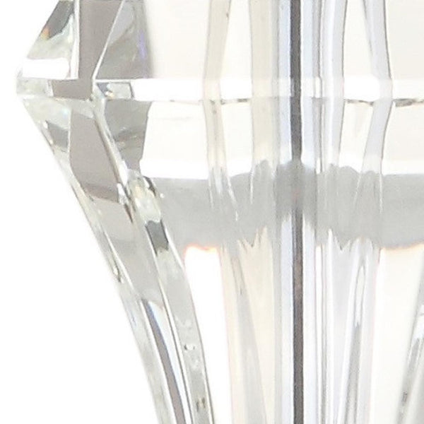HomeRoots 27" Silver Table Lamp with Empire Shade - Elegant Design for Living Rooms, Bedrooms & Offices 715875