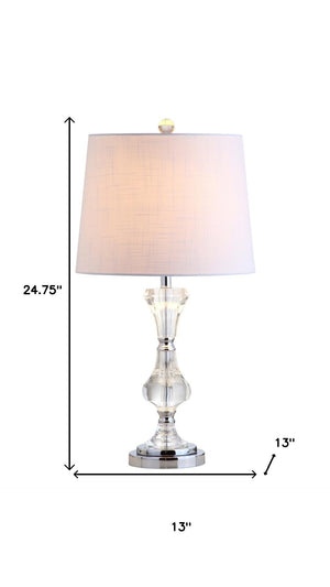HomeRoots 27" Silver Table Lamp with Empire Shade - Elegant Design for Living Rooms, Bedrooms & Offices 715875