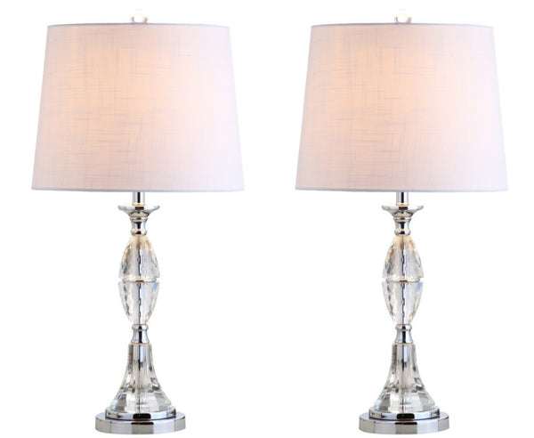 Set of Two Novelty Accent Table Lamps with Drum Shades for Stylish Home Decor Ambiance