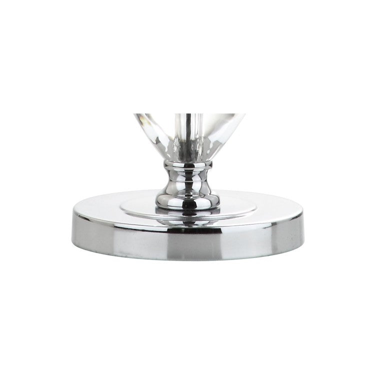 HomeRoots 27 Inch Silver Globe Table Lamp with Drum Shade for Modern Living Room Decor 715874