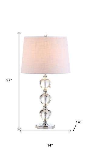 27 Inch Silver Globe Table Lamp with Drum Shade for Modern Living Room Decor