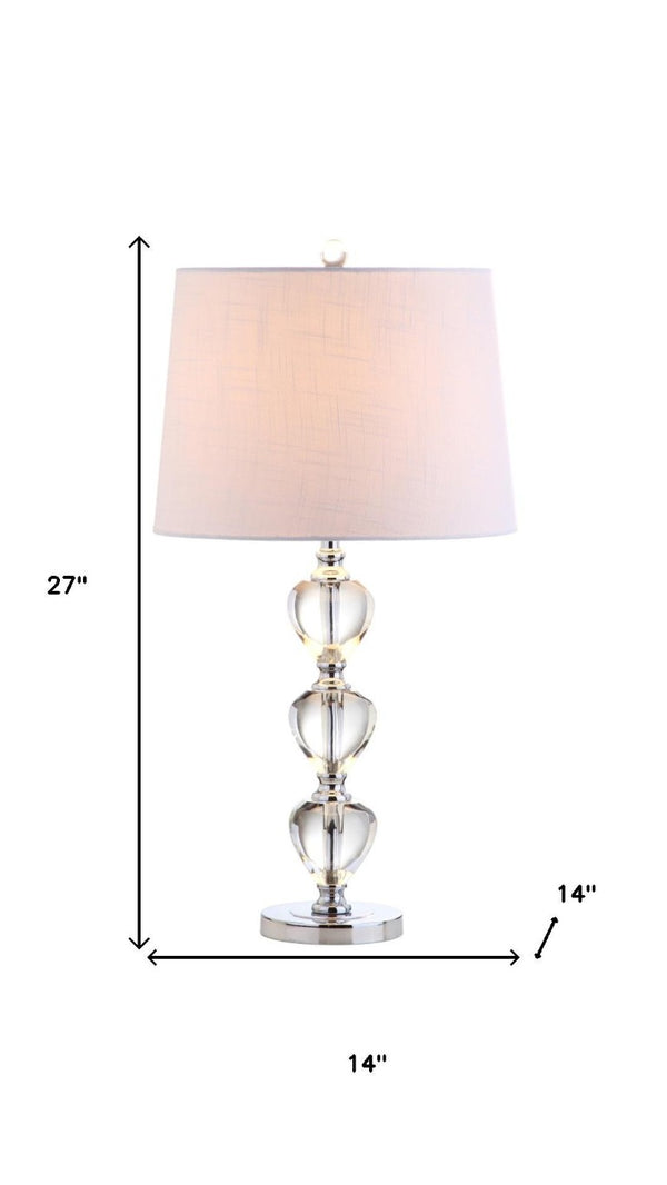 27 Inch Silver Globe Table Lamp with Drum Shade for Modern Living Room Decor