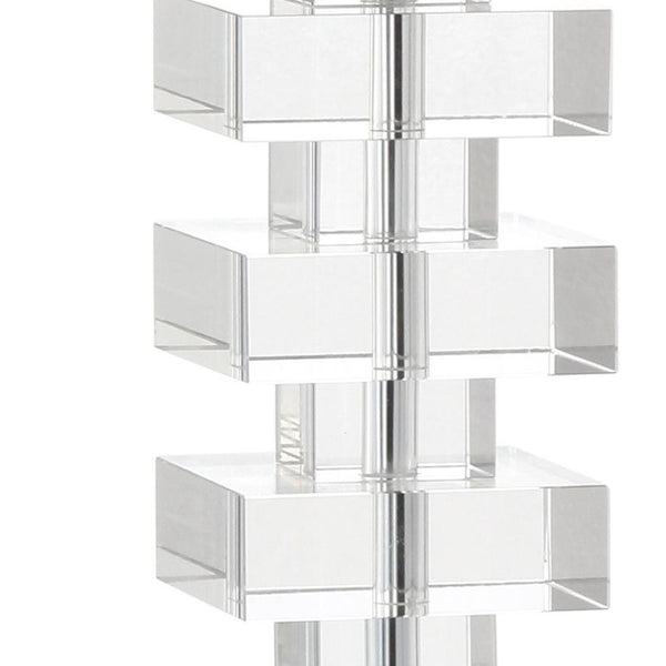 HomeRoots 18" Clear Novelty Table Lamp with Elegant Drum Shade for Modern Decor – Ideal for Any Room Setup! 715889