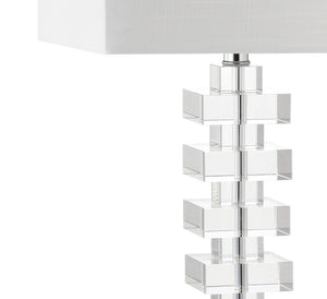 HomeRoots 18" Clear Novelty Table Lamp with Elegant Drum Shade for Modern Decor – Ideal for Any Room Setup! 715889