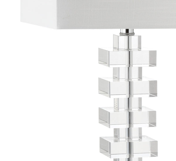 HomeRoots 18" Clear Novelty Table Lamp with Elegant Drum Shade for Modern Decor – Ideal for Any Room Setup! 715889