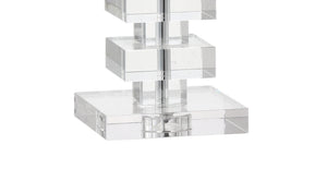 HomeRoots 18" Clear Novelty Table Lamp with Elegant Drum Shade for Modern Decor – Ideal for Any Room Setup! 715889