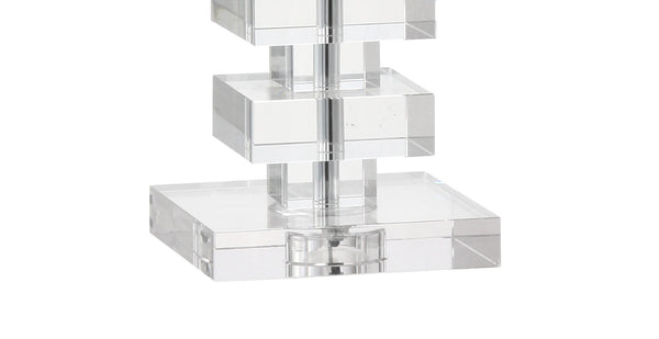 HomeRoots 18" Clear Novelty Table Lamp with Elegant Drum Shade for Modern Decor – Ideal for Any Room Setup! 715889