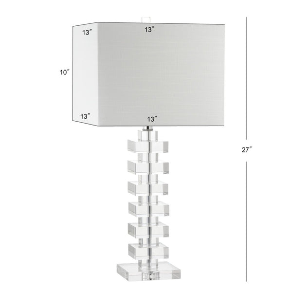 HomeRoots 18" Clear Novelty Table Lamp with Elegant Drum Shade for Modern Decor – Ideal for Any Room Setup! 715889