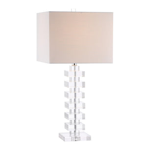 HomeRoots 18" Clear Novelty Table Lamp with Elegant Drum Shade for Modern Decor – Ideal for Any Room Setup! 715889
