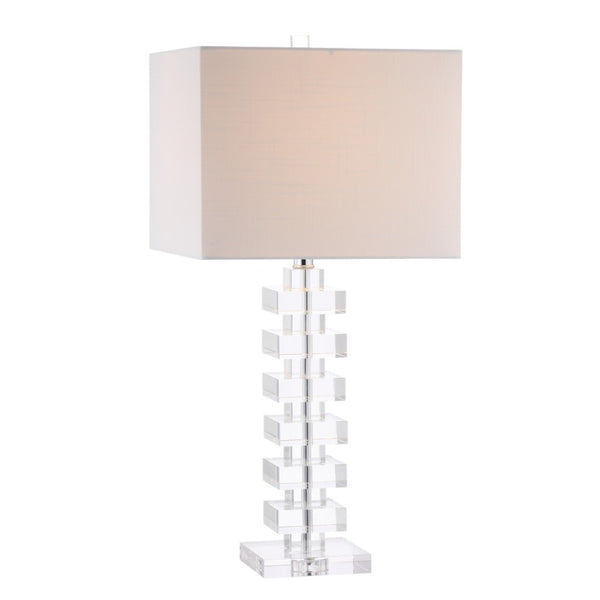 HomeRoots 18" Clear Novelty Table Lamp with Elegant Drum Shade for Modern Decor – Ideal for Any Room Setup! 715889