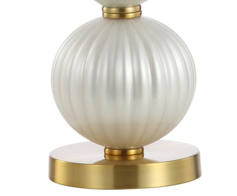 HomeRoots 34 Inch Gold Finish Novelty Table Lamp Featuring a Spherical Globe Shade for Living Rooms 715887