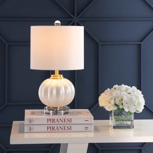 HomeRoots 16" Clear Crystal-Style Table Lamp with Black Empire Shade for Modern Elegance and Ambient Lighting 715892