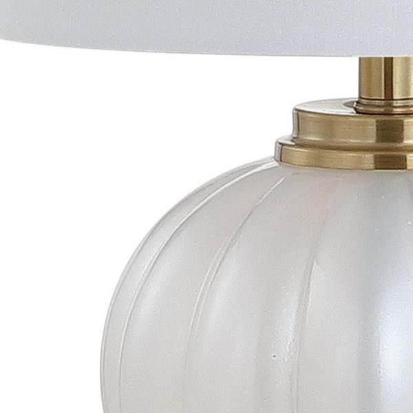 HomeRoots 16" Clear Crystal-Style Table Lamp with Black Empire Shade for Modern Elegance and Ambient Lighting 715892