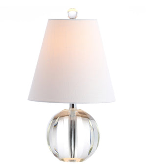 HomeRoots 16 Inch Clear Globe Table Lamp with Empire Shade for Bedroom Nightstand Accent 715891