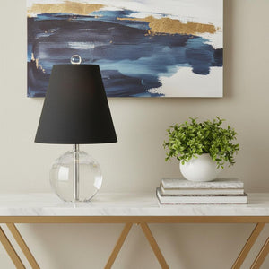 HomeRoots 16" Clear Novelty Table Lamp - Stylish Pink Globe Shade for Modern Ambient Lighting & Home Decor 715893