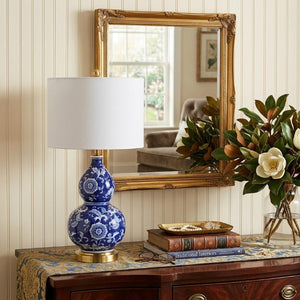 27 Inch Novelty Table Lamp with Drum Shade for Elegant Living Room Accent Decor