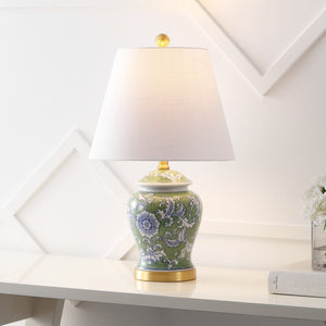 HomeRoots 23" Clear Acrylic Table Lamp with White Linen Drum Shade & Gold Base - Modern Décor Accent Piece 715910
