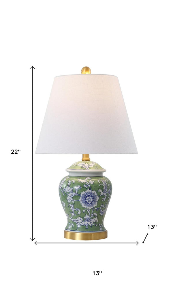 HomeRoots 23" Clear Acrylic Table Lamp with White Linen Drum Shade & Gold Base - Modern Décor Accent Piece 715910