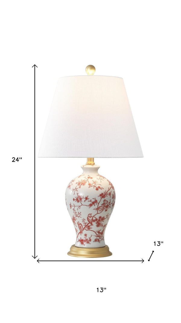 24 Inch Urn Base Table Lamp with Empire Shade for Elegant Living Room Decor