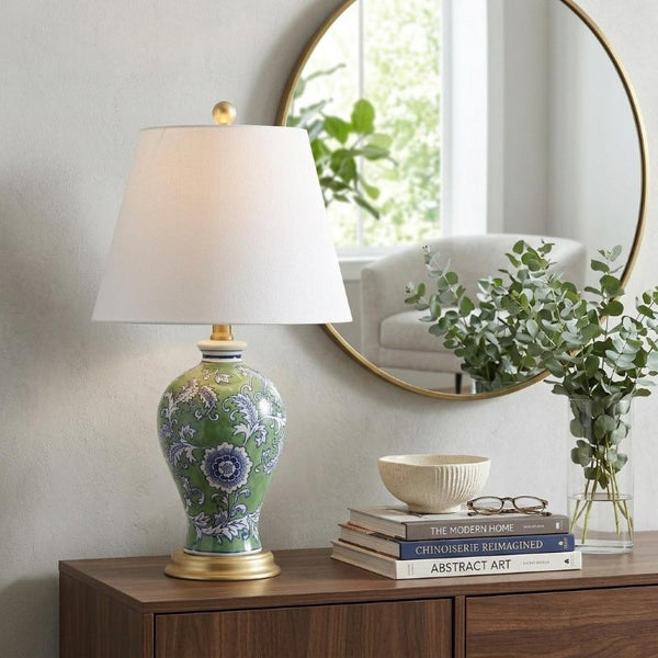 24 Inch Urn Base Table Lamp with Empire Shade for Elegant Living Room Decor