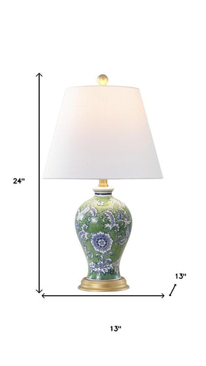24 Inch Urn Base Table Lamp with Empire Shade for Elegant Living Room Decor