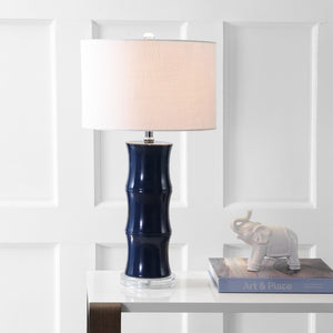 HomeRoots 32" Clear Novelty Table Lamp - Elegant LED with Linen Drum Shade for Stylish Home Lighting Solutions 715928